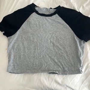 Gray and black crop top size small/medium